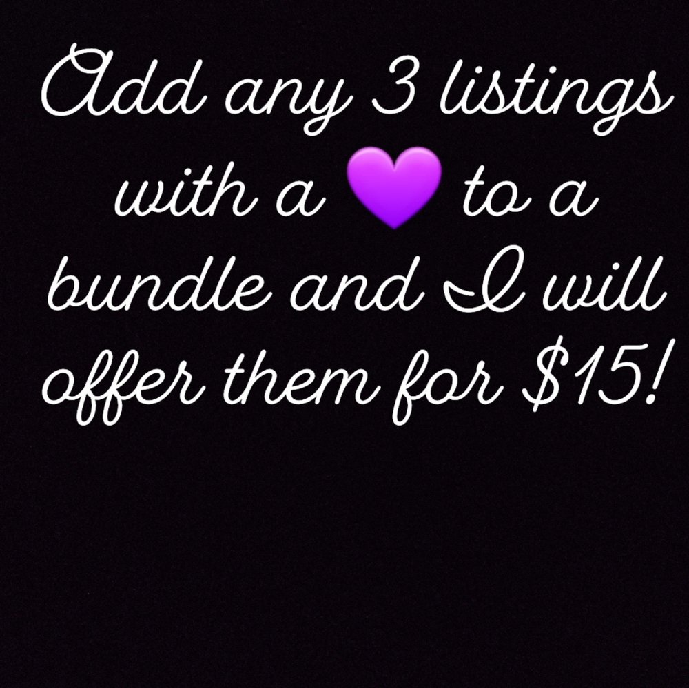 3 listings with a 💜 for $15